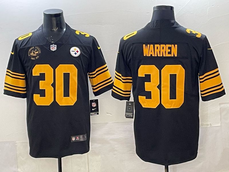 Men 2025 Nike Pittsburgh Steelers #30 Warren Black Limited NFL Jersey 004